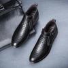 Fashion Classic Brand Men's Genuine Leather Casual Shoes Thick Soled Winter New Men's High Top Ankle Boots Office Business Short Boots