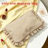 Minimalist Striped Makeup Bag With Zipper For Travel And Home Storage