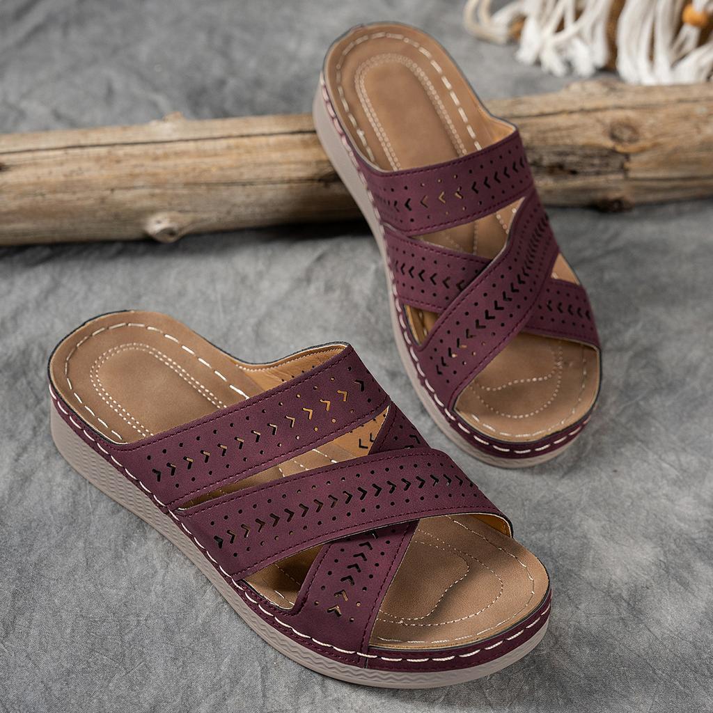Slippers Women Summer Fashion Slip on Platform Wedges Sandals Casual Beach Shoes Peep Toe Non-slip Sandalias De Mujer