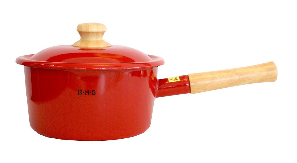 Fuji Enamel Beams Simple 18cm Saucepan Red BMS-18SD R