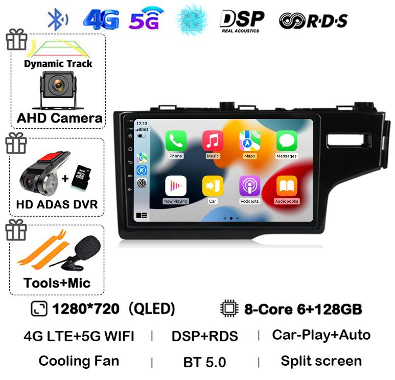 Android 14 Auto For Honda Jazz 3 2015-2020 Fit 3 GP GK 2013-2020 RHD Car Radio Multimedia Player Navigation Stereo GPS Head Unit