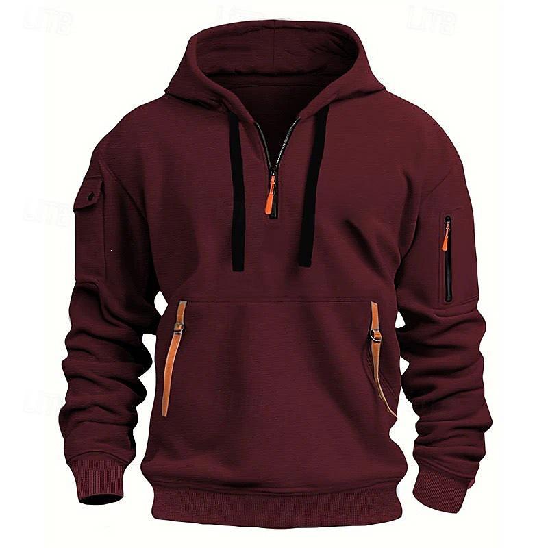 Unisex Trendy V-neck Zipper Fleece Hoodie - 220g Thickened Warm Autumn/Winter 2024 Collection