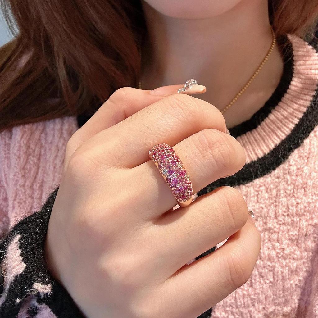 Paraiba Mint Ring: Pink Corundum & Diamond Pavé in Old Money Style