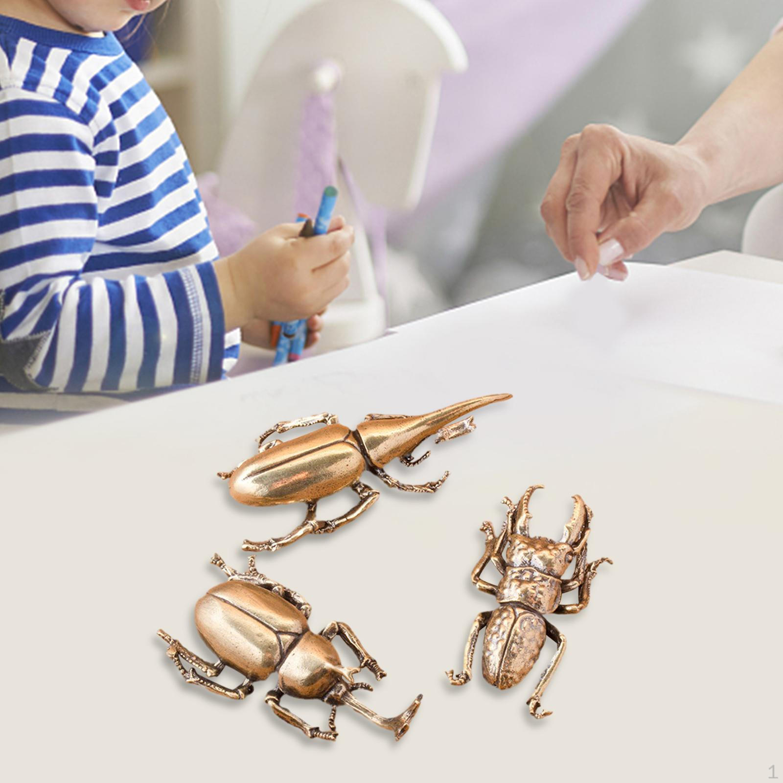 

Brass Scarab Mini Sculpture Tea Pet Miniature Decoration Tabletop Ornament Cute Collectible for Home