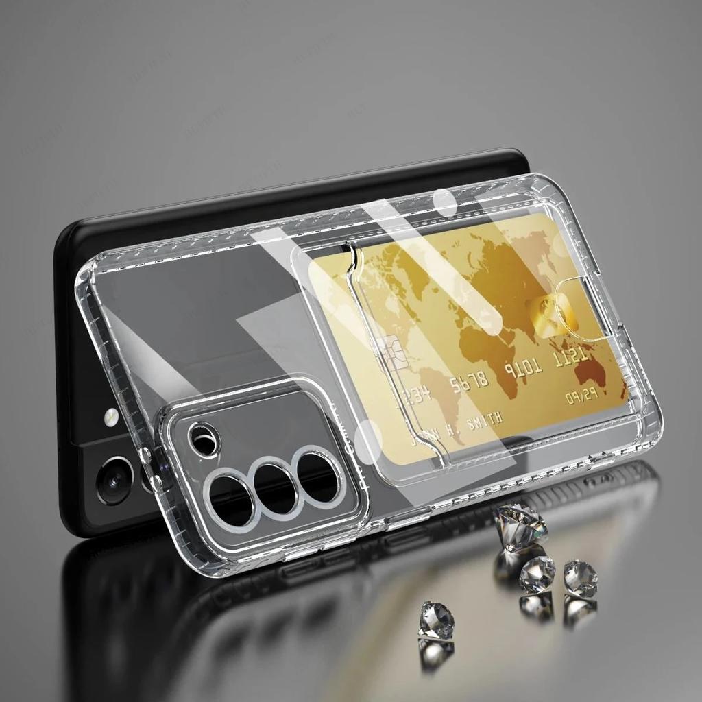 For Samsung Galaxy A54 5G A34 A24 4G A14 Mobile Phone Cases Back Cover Fundas Carcase Card Slot Holder Clear Case Coques Shell