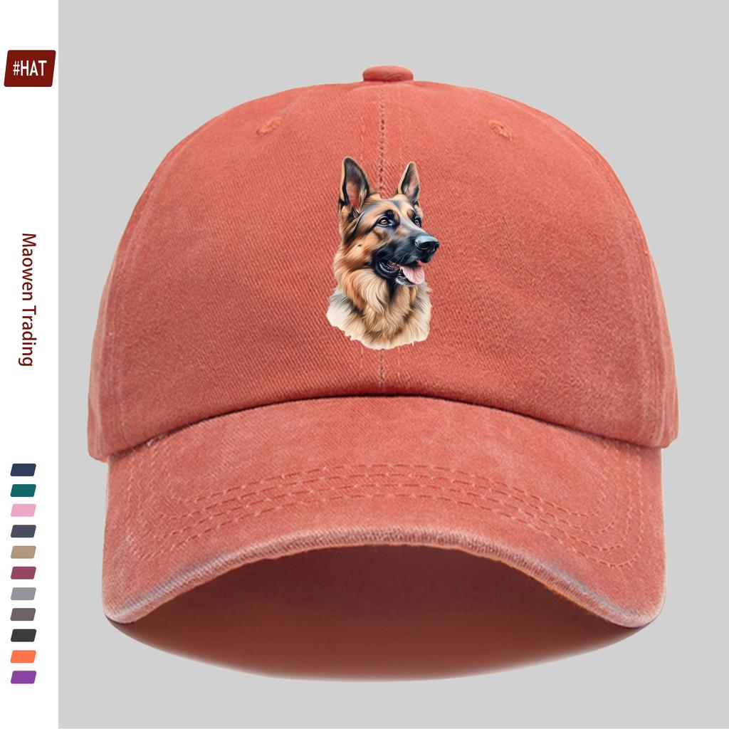 pc Wolf Dog Print Trucker Cap with Wolf  Suitable for Proms Outdoor Beach Travel  Adjustable Snapback Lightweight Washed