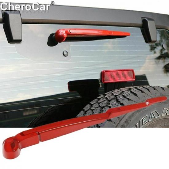 Red Rear Window Windshield Rain Wiper Cover Trim  For Jeep Wrangler JK JKU 07-17