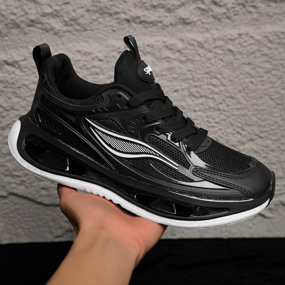 

Весенняя новая пара попкорн мягкая подошва универсальная трендовая дышащая спортивная обувь нескользящая модная повседневная обувь модная обувь 45 чёрный