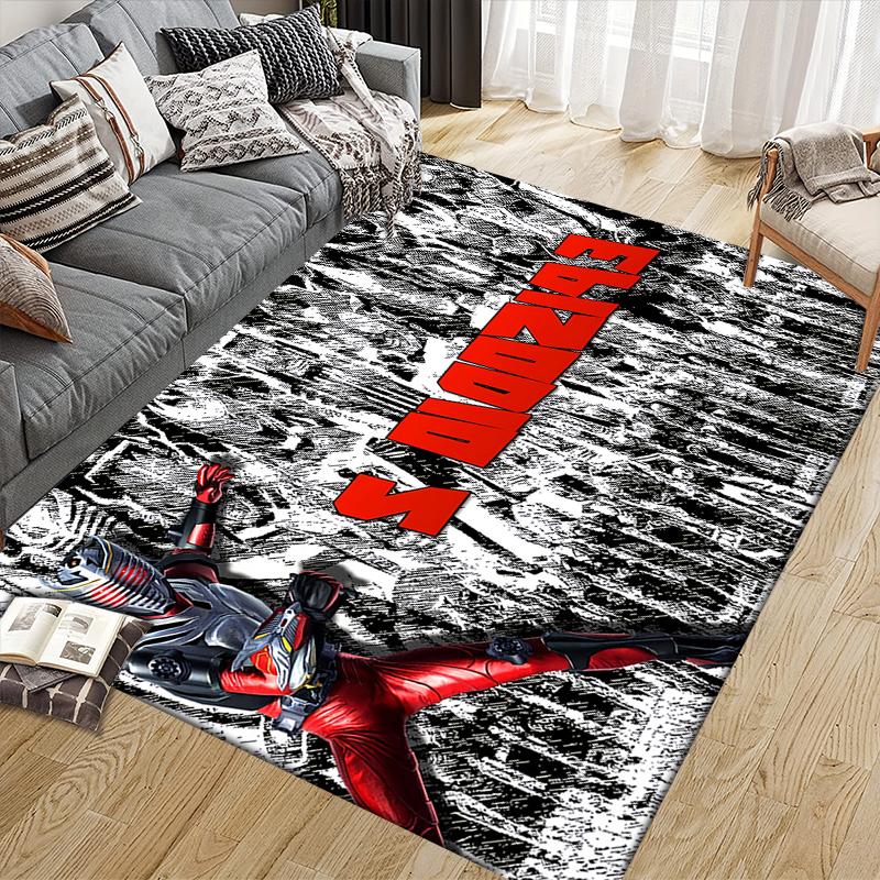 Kamen Rider Classic Theme Poster Square Area Rug, Non-Slip Floor Mat for Home Office, Perfect Gift for Fans.chl