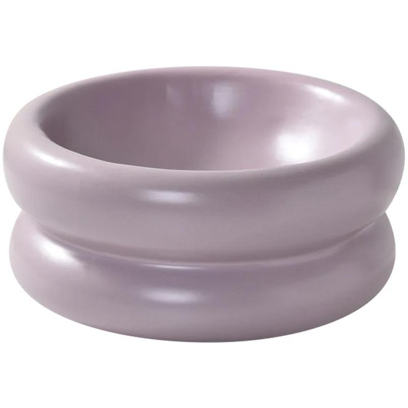 Creative Donut Plate Breakfast Oat Dessert Plate Restaurant Cuisine Decoration Cooking Dish Home Solid Color Ceramic Tableware