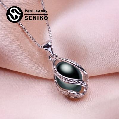 8–9 mm Süßwasserperlen-Halskette, CZ, Zirkonia, modische Geometrie-Käfig-Halsketten für Frauen