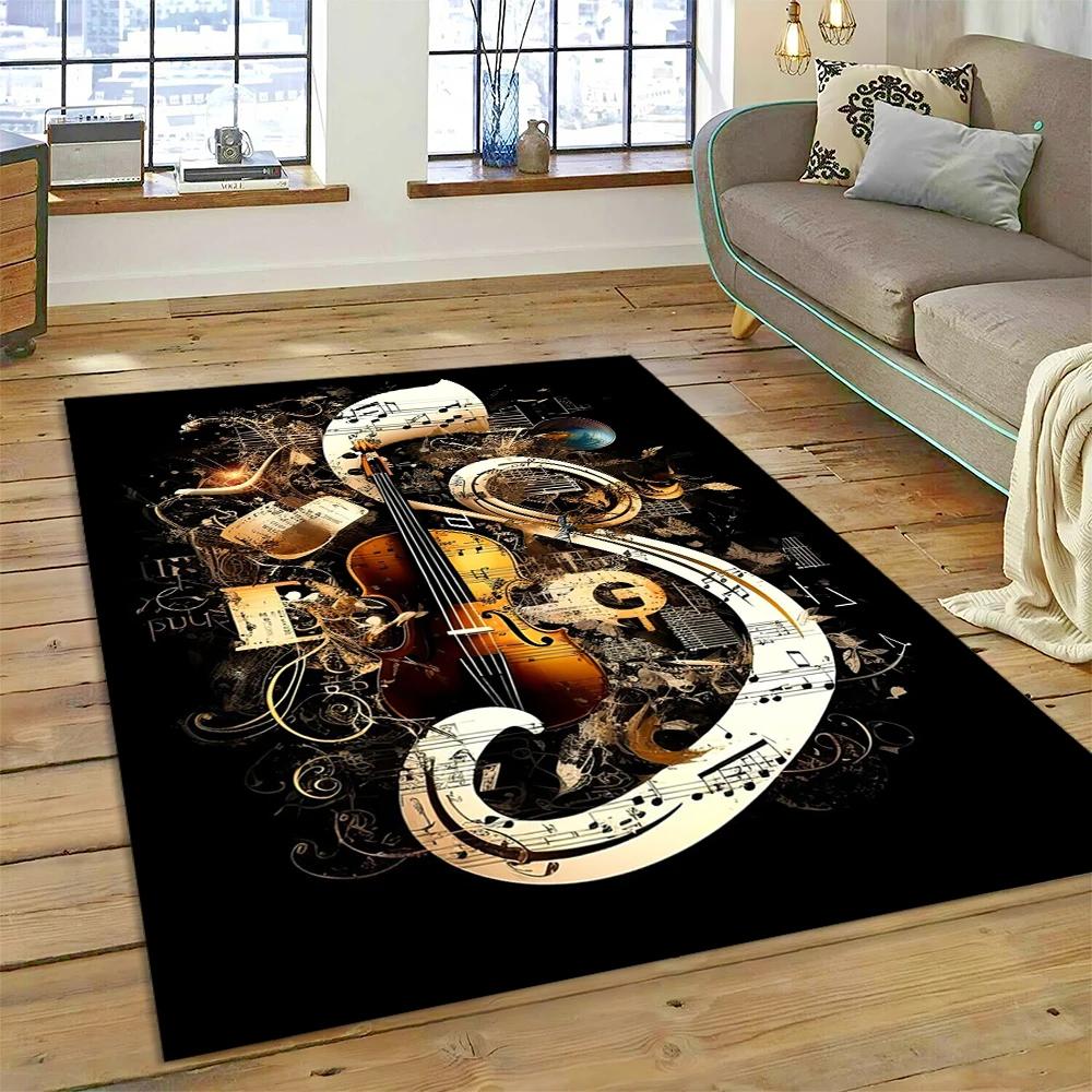 Nota musical colorida, partitura musical, desenho animado, tapete para casa, sala de estar, quarto, sofá, capacho, decoração, área infantil, tapete antiderrapante