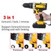 48V Mini 25+3 Torque Cordless Electric Impact Drill Screwdriver Wireless Power Driver DC With 2 Lithium-Ion Battery 3/8-Inches