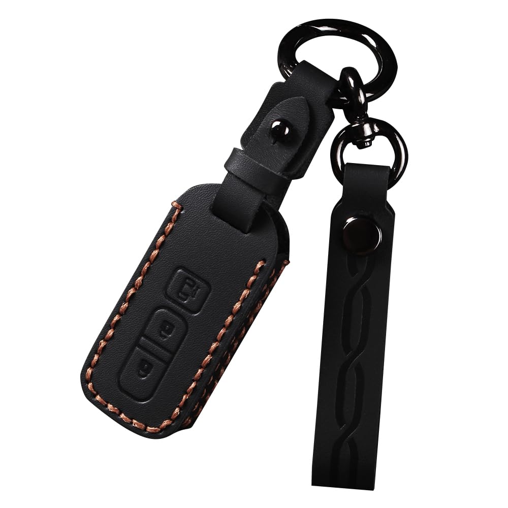 

Кейс для ключей Nacalikeey, совместимый с Honda, кожаный чехол для смарт-ключа, чехол для ключа-брелока, стильный, грязеотталкивающий, предотвращающий скольжение и царапины, N-BOX N-BOX N-ONE N-Wagon N-VAN чёрный