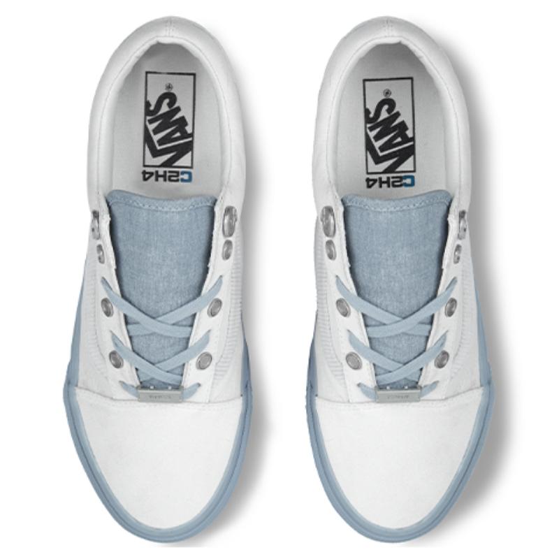 C2H4 x Vans Old Skool Low-Top Skateboard Shoes Unisex Gray White Vans VN0A7Q2J628(S-BOX)