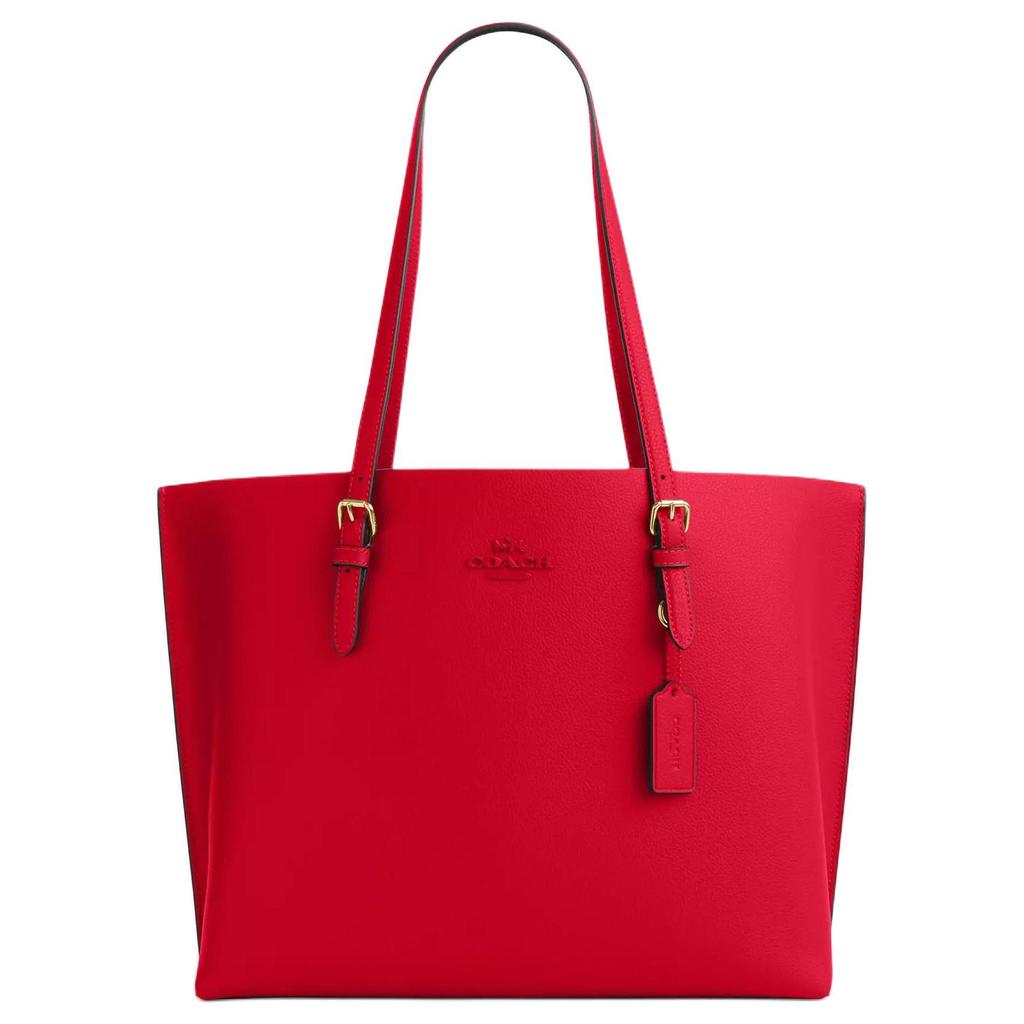 COACH Mollie Leather Tote Bag, Shopping Bag, Handbag, Shoulder Bag Large Women's Red CV968-IMUP7