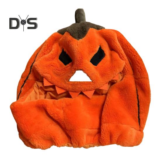 Halloween Pumpkin Motorcycle Helmet Cover High Visibility Dustproof Plush Cartoon Pumpkin Head Motorbike Full Helmet Protector Guard