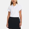 Under Armour Ua Iso-Chill Solid Logo Casual Comfortable Short Sleeve Polo Shirt Women tops White 1382814-100