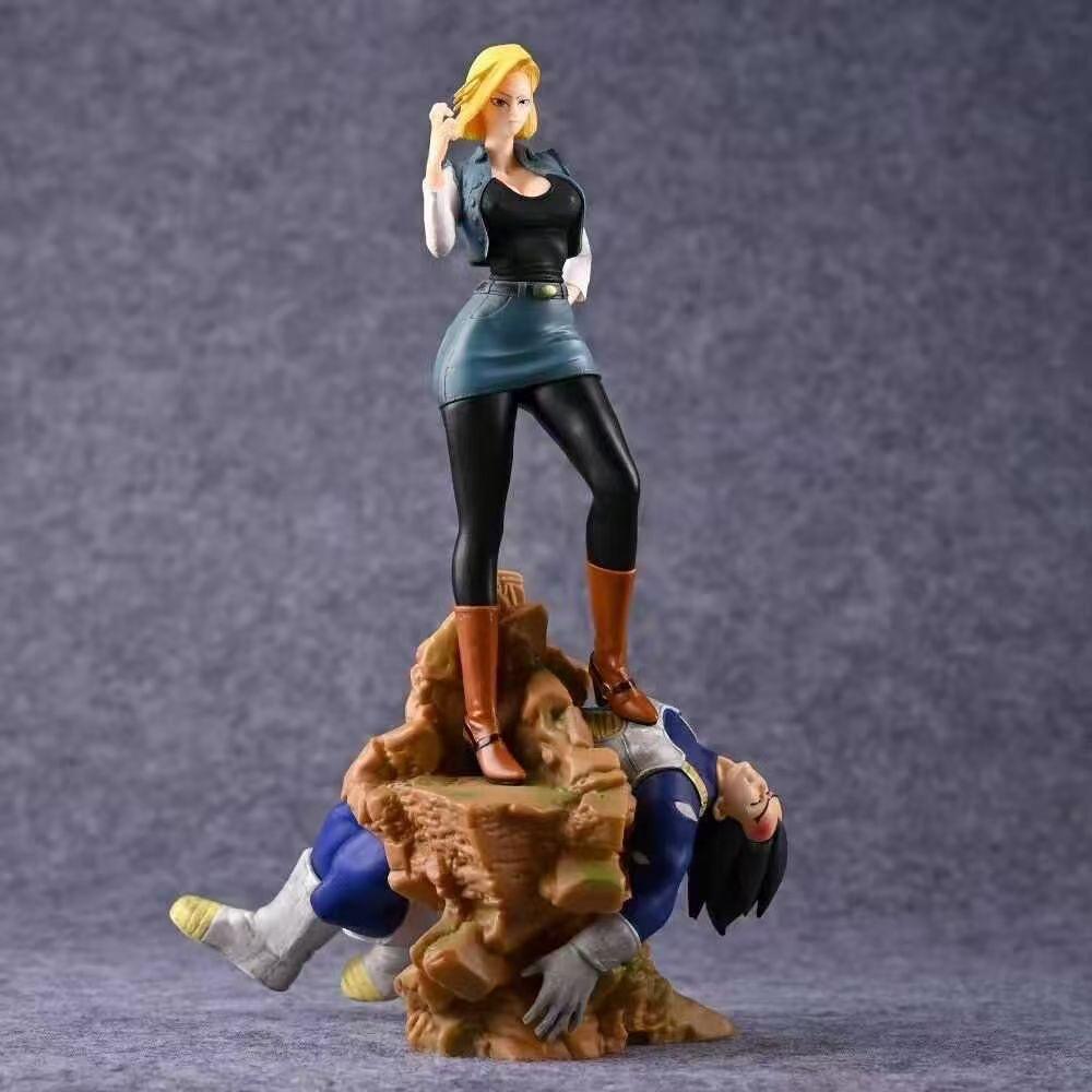 Android 18 Villain AttackAttack Vegeta Dragon BallZ The Fourth Form SSj3 9.84Inch/25cm Can move PVC Beautiful girl Figure Toys