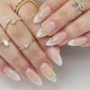 Super Shiny Sweet Almond French Manicure False Nails