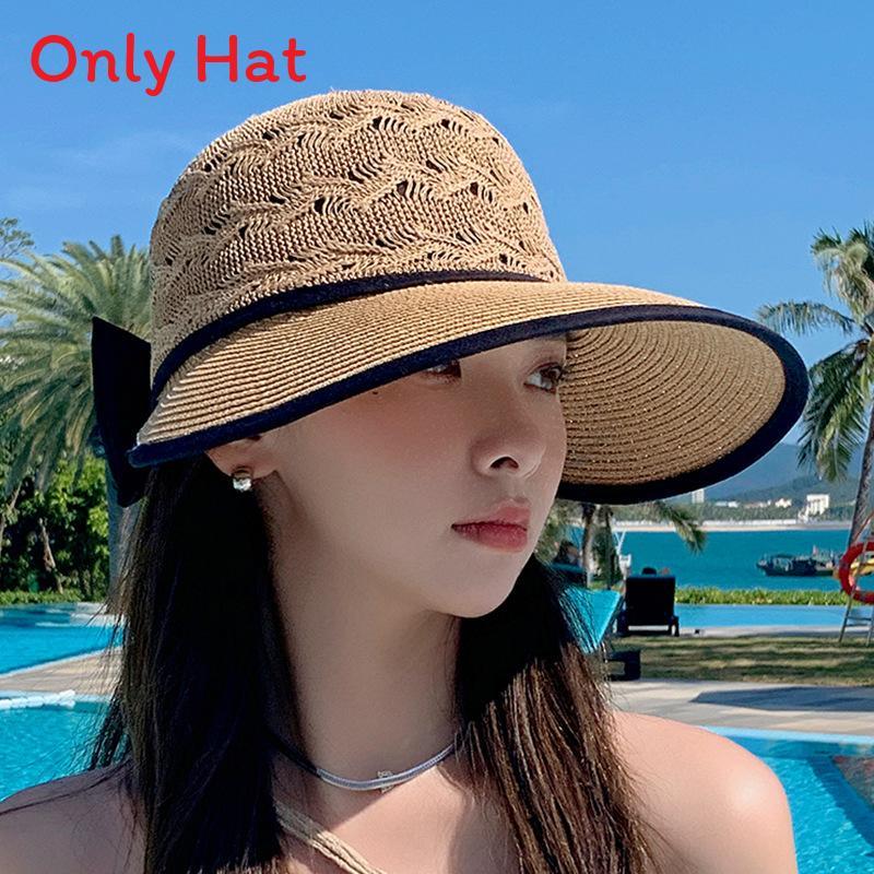 Modern Straw Hat With Large Brim For Sun Protection And Breathability Summer Outdoor Wear