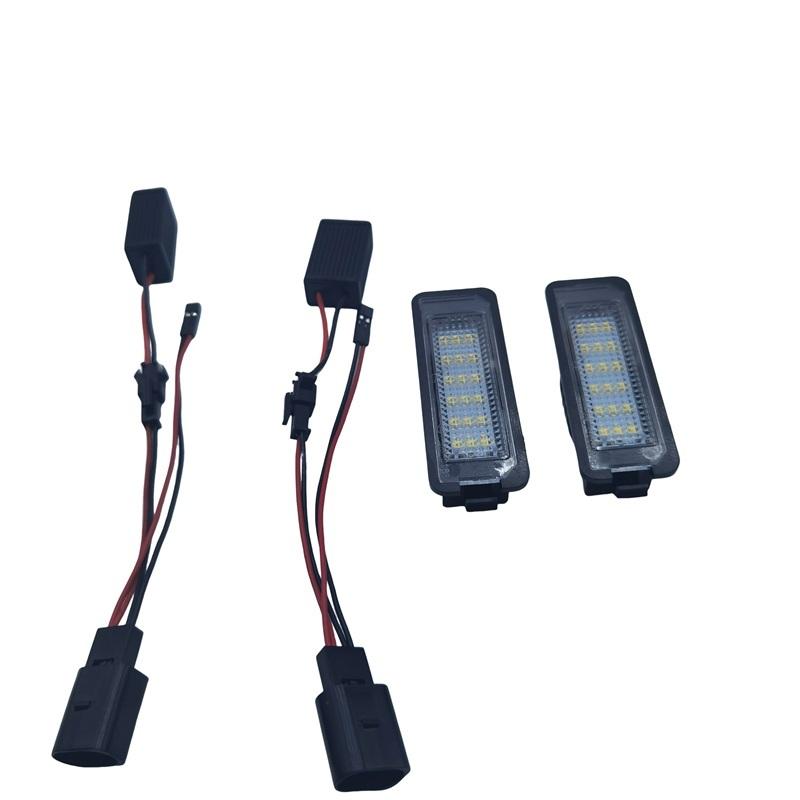 For VW GTi Golf 4 5 6 7 MK4 MK5 MK6 MK7 Passat B7 CC EOS Scirocco Beetle 2PCS LED Number License Plate Lights With Canbus