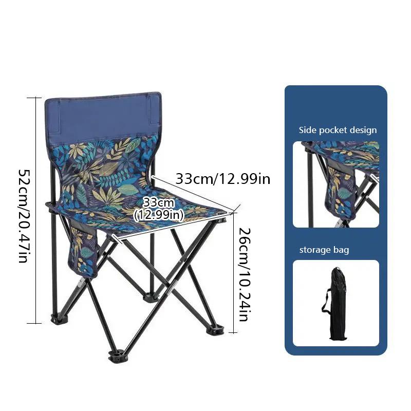 

1 шт. Складной стул Удобный Ткань Оксфорд Прочный С сумкой для хранения Водонепроницаемый Товары для улицы Портативный 52/57см A синий