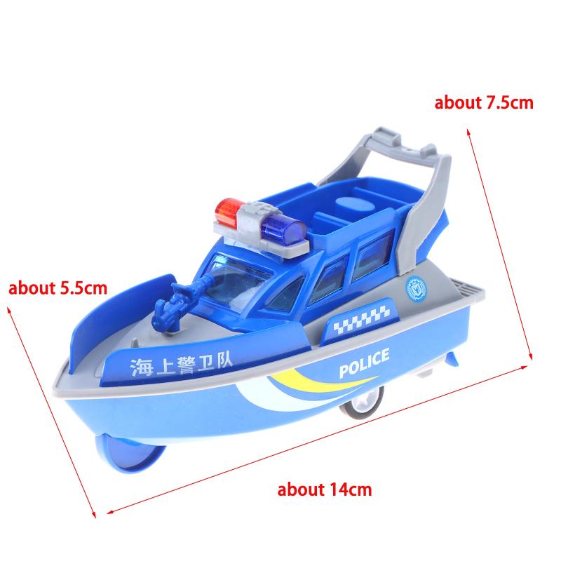 Inertia Toy Boat Police Fire Patrol Ship Model Friction Powered Toy For Kids Boys And Girls Birthday Gifts