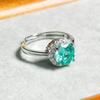 Gessen Paraiba Schlichtes Rosenschliff Schmuckset: Exquisite Ohrringe, Ring & Anhänger im leichten Luxusstil.