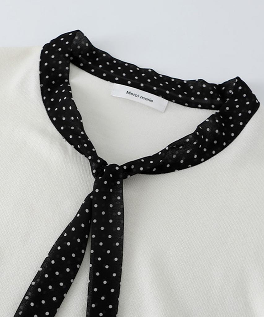 MERCI MARIE Lovely Color Block Dot Tie Knit 112895