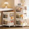 Movable Storage Boxes Living Room Multifunctional Storage Bins Large Capacity Foldable Organize Box with Wheels Home Accessories