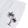 New fashion casual beach trousers men's coconut tree print cotton and linen loose trousers