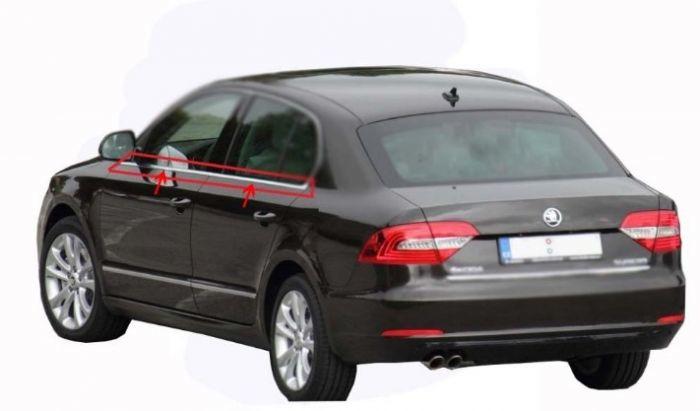 

Окантовка вікон (4 шт, нерж) для Skoda Superb 2009-2015 рр.