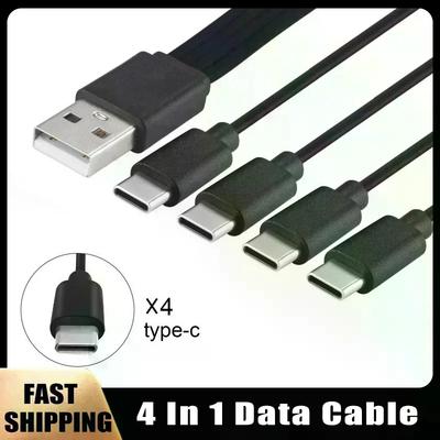 4 In 1 Multi-USB C Splitter Adapter Cable Charging Cord USB Type C Fast Charging Data Cable For Huawei Tablet Laptop PC