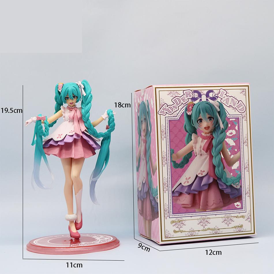 Hatsune Miku 21cm Anime Figure Kawaii Thumbelina Vocaloid Wonderland PVC Action Figure Collection Model Doll Ornaments Toys Gift
