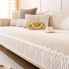 Corduroy Soft Thick Sofa Cushion Winter Plush Anti Slip Seat Couch Covers Solid Cream Style Sofa Cover Cloth Soft Towel