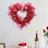 Valentine's Day Heart-shaped Artificial Wreath Indoor Outdoor Front Door Wall Hanging Love Heart Foil