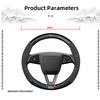 ANE1 Leather Car Steering Wheel Cover Protection Case Anti Slip Breathable Protector For Tesla Model 3 Highland 2023 Model S Model X