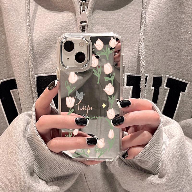Mobile Phone Cases for iPhone 11 13 XR 15 Pro Max 12 14 Pro Max Case iPhone 16 XS Max Mirror Protective Case Mirror Exquisite Cartoon Waterproof