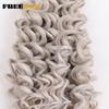 FREEDOM Synthetisches Deep Wavy Twist Häkelhaar Afro Lockiges Haar Häkelzöpfe Ombre Braun 12 Zoll Flecht Haarverlängerung