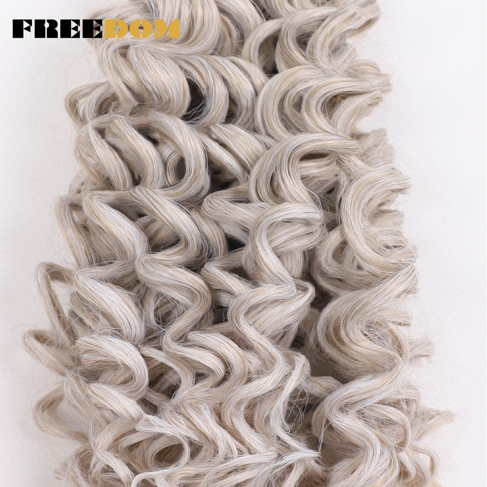 FREEDOM Synthetisches Deep Wavy Twist Häkelhaar Afro Lockiges Haar Häkelzöpfe Ombre Braun 12 Zoll Flecht Haarverlängerung