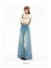 Women's High-Waisted Retro Wide-Leg Jeans, Spring/Autumn Style, Elastic, Loose Fit
