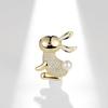 Bo Xin Yun Elegant Zodiac Rabbit Brooch with Freshwater Pearl