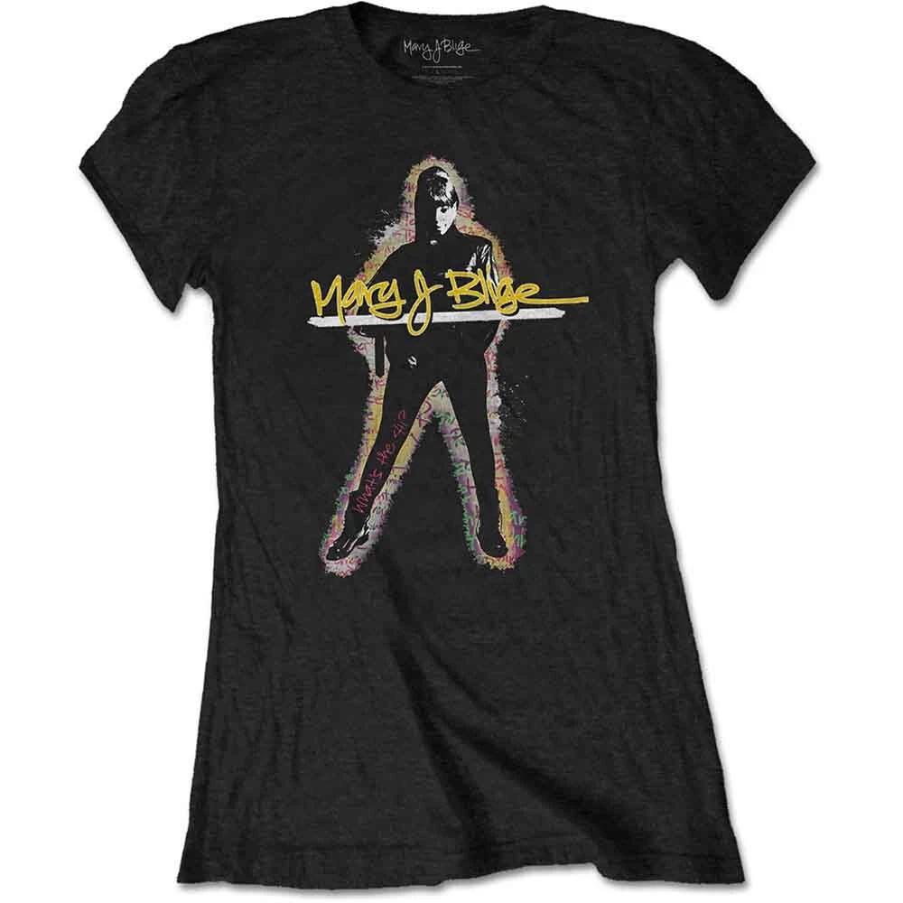 Mary J Blige Women s MJBTS01LB02 T-Shirt, Black, Medium XL