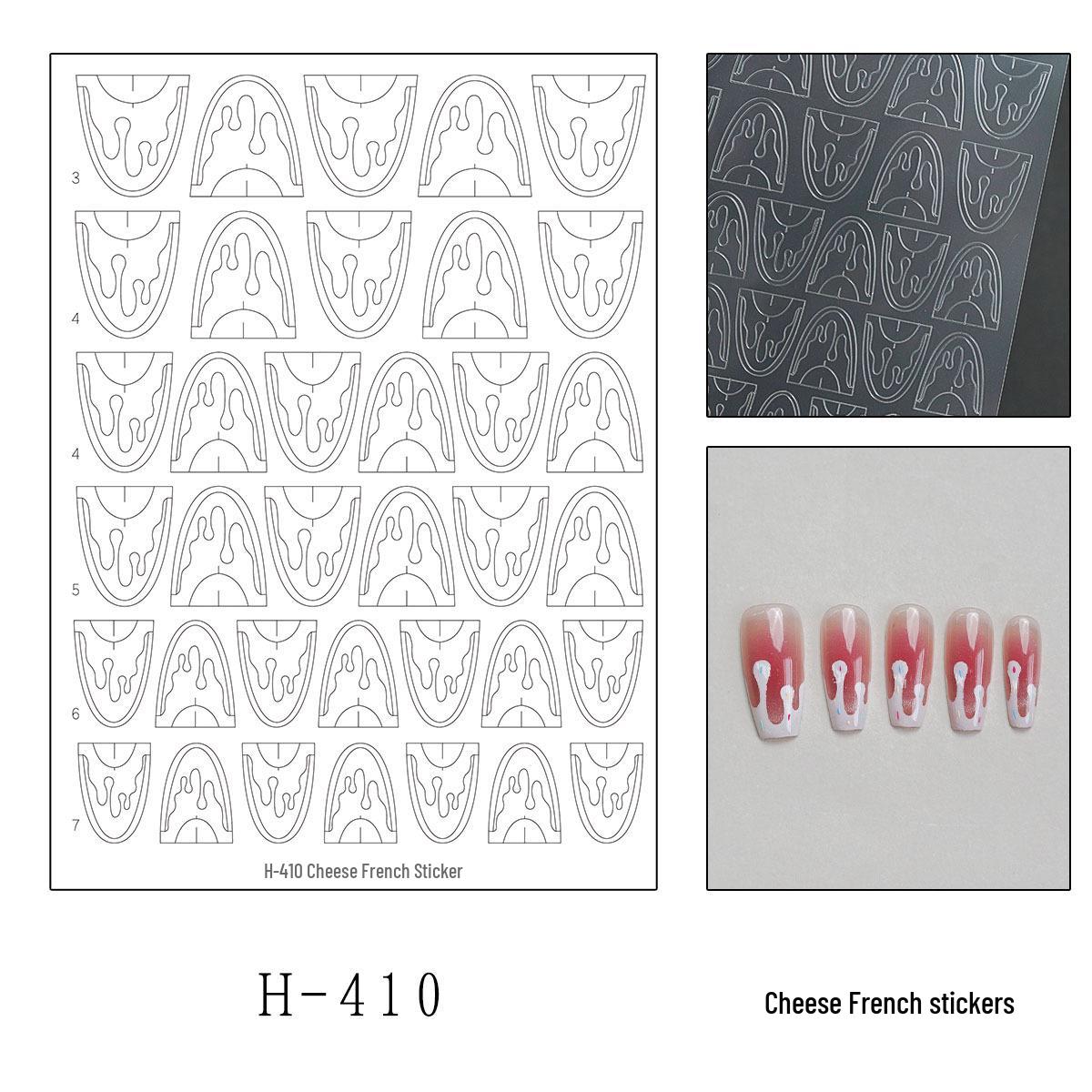 French Hollow Lace Arc Nail Art Stickers - Classic Cheese Template