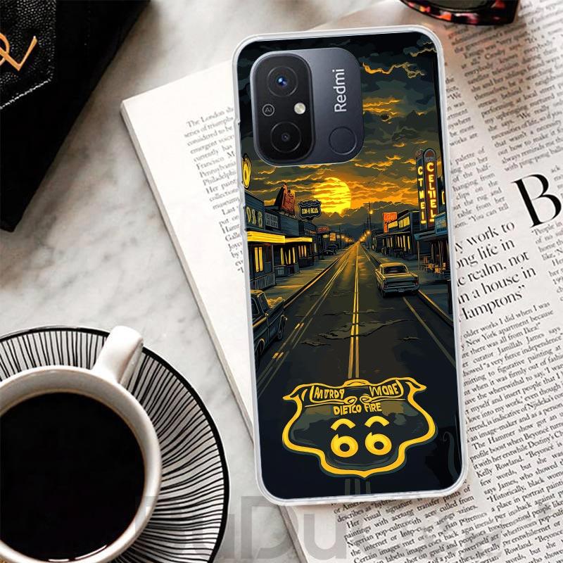 

America Route 66 Cover For Xiaomi Redmi 14C 13 13C 12 12C 10 10C 9 9C 9T 9A Phone Case 10A 8A 8 7A 7 6A 6 Pro K70 K60 K40 12 12C Redmi 7A