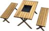 Kobaani Model Studio Sweet Style Series Barbecue Table and Chairs Wooden Miniature Kit 1/24 (2 Chairs) SS-047