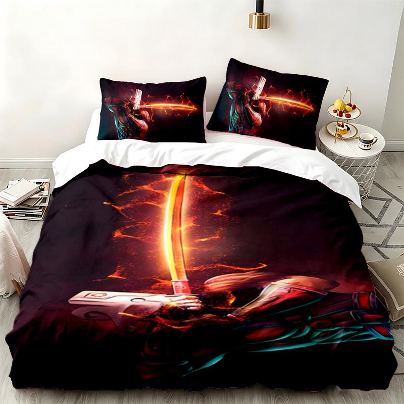 DOTA2 3-teiliges Set Perfekt für das Schlafzimmer Gemütliches Bettwäsche-Set enthält einen Bettbezug und zwei Kissenbezüge Ideales Geburtstags- oder Weihnachtsgeschenk