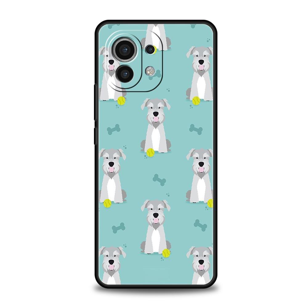 Phone Case For Xiaomi Mi 15 14 14T 13T 12T Pro 12 13 11 Lite 5G 11T X6 X5 Pro Soft TPU Cover Cartoon Schnauzer Dog
