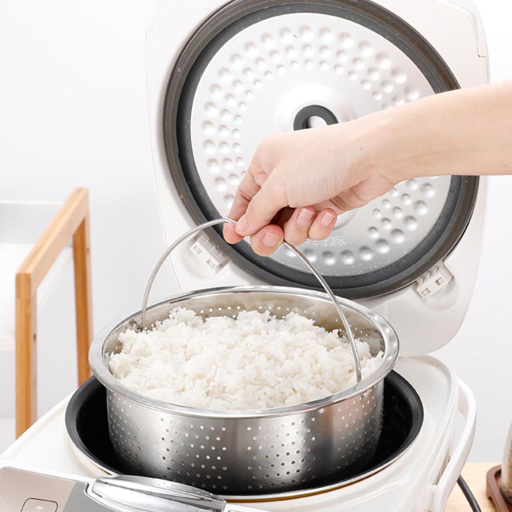 Stainless Steel Steamer Basket Insert Steamer Rack Insert Pot Rice Steamer With Handle Kitchen Cooker Cooking Tool